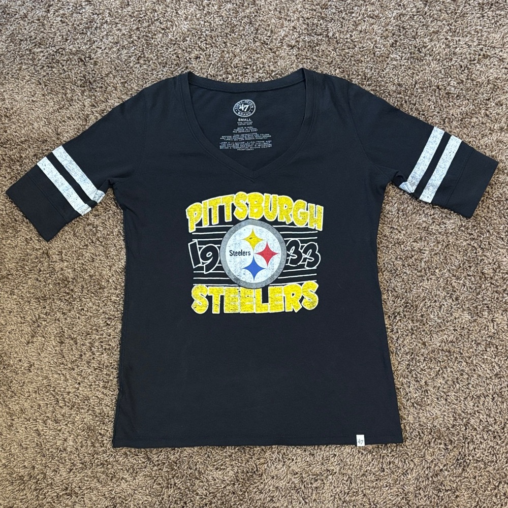 Pittsburgh Steelers T-Shirt 100% Cotton Short Sleeve Women’s S